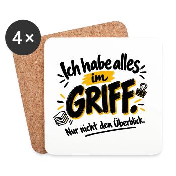 Ich habe alles im Griff – nur nicht den Überblick - Untersetzer (4er-Set) - Weiß - Vorne