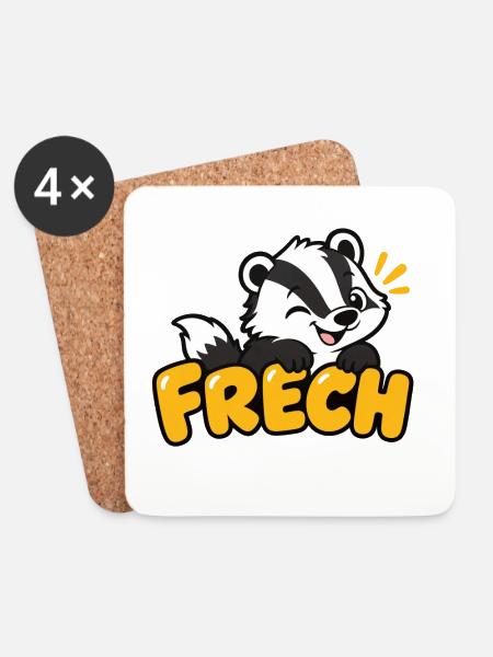 Freches Stinktier – Lustiges Cartoon Kinder Motiv - Untersetzer (4er-Set) - Weiß