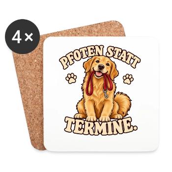 Pfoten statt Termine - Golden Retriever - Untersetzer (4er-Set) - Weiß - Vorne