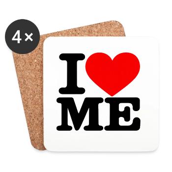 I Love Me – Selbstliebe Statement - Untersetzer (4er-Set) - Weiß - Vorne