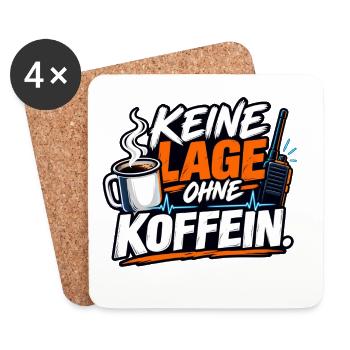 Keine Lage Ohne Koffein - Untersetzer (4er-Set) - Weiß - Vorne