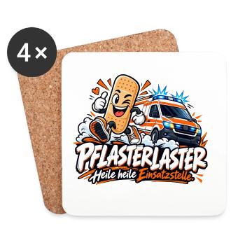 Pflasterhelden Einsatzstelle - Untersetzer (4er-Set) - Weiß - Vorne