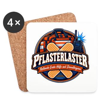 Pflasterlaster Erste Hilfe Badge - Untersetzer (4er-Set) - Weiß - Vorne