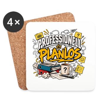 Professionell planlos – Lustiger Büro Spruch - Untersetzer (4er-Set) - Weiß - Vorne