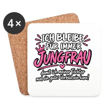 Ich bleibe für immer Jungfrau Vorbild - Untersetzer (4er-Set) - Weiß - Vorne