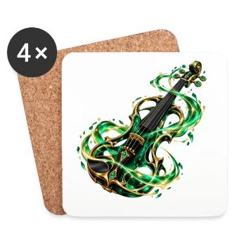 Smaragdgrüne Arkane Violine - Untersetzer (4er-Set) - Weiß - Vorne
