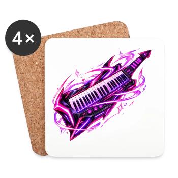 Neon Galaxy Keytar - Untersetzer (4er-Set) - Weiß - Vorne