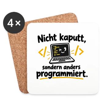 Nicht kaputt, anders programmiert - Untersetzer (4er-Set) - Weiß - Vorne