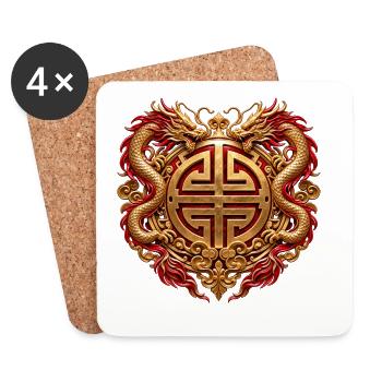 Crimson Dynasty Wappen - Untersetzer (4er-Set) - Weiß - Vorne