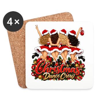 Weihnachten Dance Crew Mädels  - Untersetzer (4er-Set) - Weiß - Vorne
