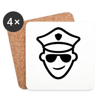 Police supporter - Untersetzer (4er-Set) - Weiß - Vorne