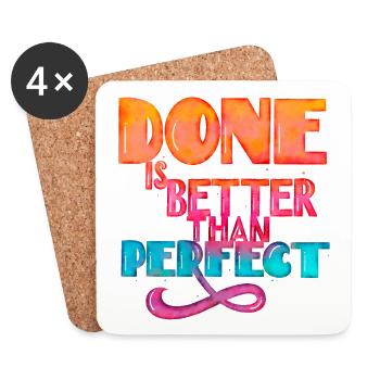 Done is better than perfect: cool saying - Coasters (set of 4) - white - Front