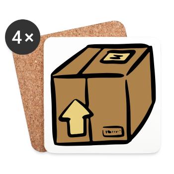 Paket Paketdienst package paquet Paketlieferung - Untersetzer (4er-Set) - Weiß - Vorne