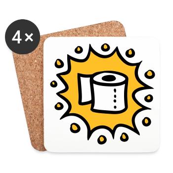 Papier toilette papier toilette papier - Dessous de verre (lot de 4) - blanc - Devant