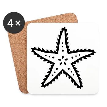 Seestern Meer Ozean Geschenkidee - Untersetzer (4er-Set) - Weiß - Vorne
