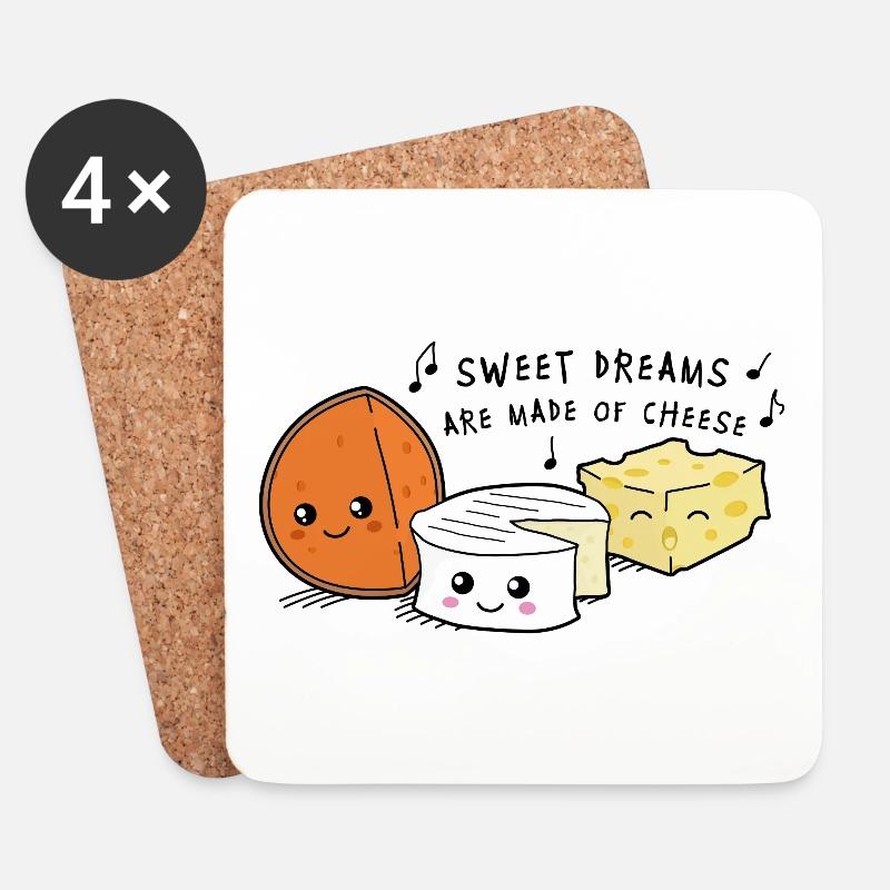 Käse sweet dreams - Untersetzer (4er-Set) - Weiß