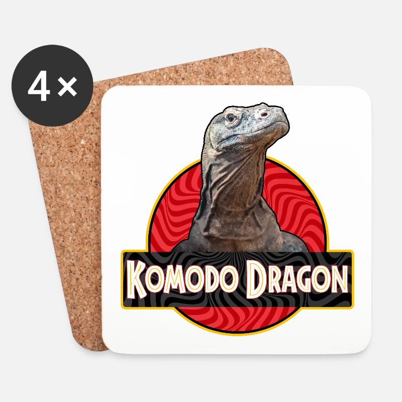 Komodowaran Komododrache Bindenwaran - Untersetzer (4er-Set) - Weiß