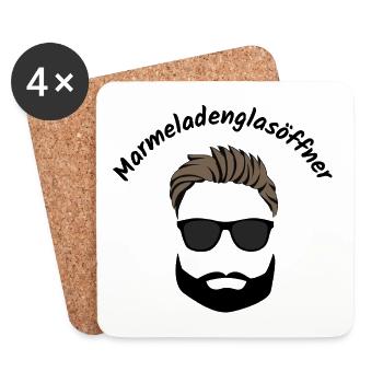 Marmeladenglasöffner Vater Kind Liebe Papa Familie - Untersetzer (4er-Set) - Weiß - Vorne