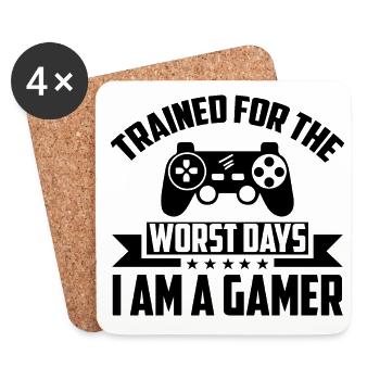 I Trained For The Worst Days I'm A Gamer Video Gam - Untersetzer (4er-Set) - Weiß - Vorne