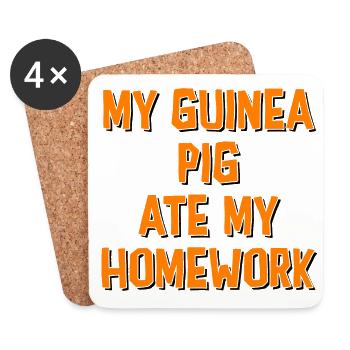 My Guinea Pig Ate My Homework Guinea Pig Owner Pet - Untersetzer (4er-Set) - Weiß - Vorne