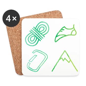 Retro Graphic Climbing Bouldering Rock Climber Mou - Untersetzer (4er-Set) - Weiß - Vorne