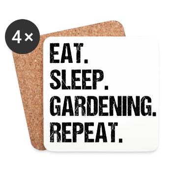Eat Sleep Gardening Repeat Garden Gardener Horticu - Untersetzer (4er-Set) - Weiß - Vorne