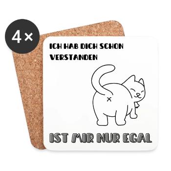 Ich hab dich schon verstanden ist mir nur egal - Untersetzer (4er-Set) - Weiß - Vorne