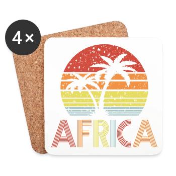 Afrique - Dessous de verre (lot de 4) - blanc - Devant