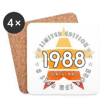 A Star est né en 1988 édition limitée originale - Dessous de verre (lot de 4) - blanc - Devant