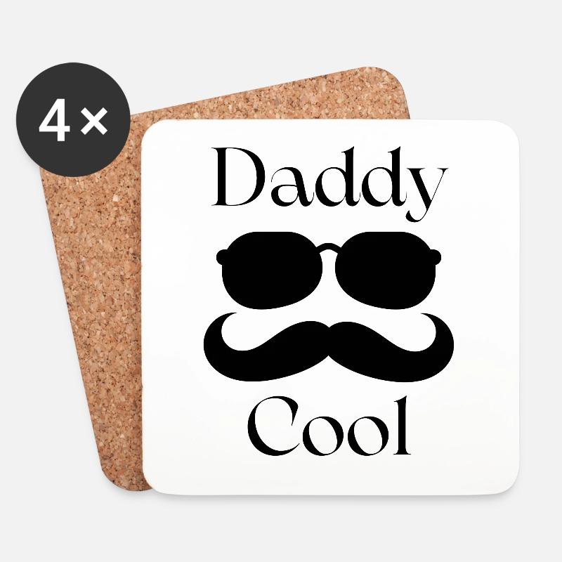 Vatertagsgeschenk Daddy Cool - Untersetzer (4er-Set) - Weiß