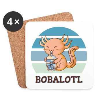 Boba Bubble Tea Axolotl Bobalotl - Dessous de verre (lot de 4) - blanc - Devant