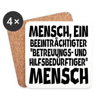Mensch ein beeinträchtigter II - Untersetzer (4er-Set) - Weiß - Vorne