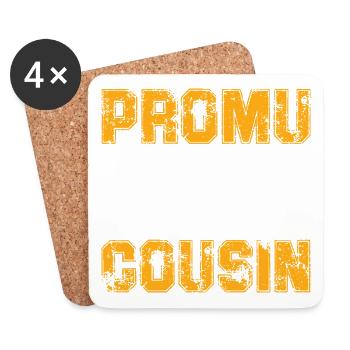Promu Super Cousin Cadeau Rigolo Homme Cousin - Dessous de verre (lot de 4) - blanc - Devant