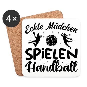 Echte Mädchen spielen Handball - Untersetzer (4er-Set) - Weiß - Vorne