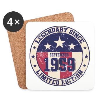 65th Birthday Legend September 1959 Volume 59 - Coasters (set of 4) - white - Front