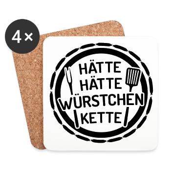 Hätte Hätte Würstchenkette - Untersetzer (4er-Set) - Weiß - Vorne