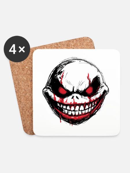 Monster fantasy bissig - Untersetzer (4er-Set) - Weiß