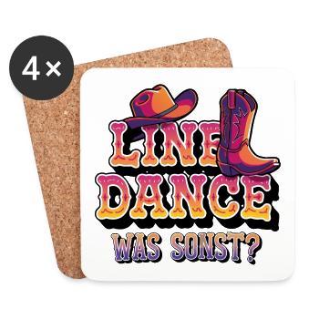 Line Dance Was sonst? Ich bin Line Dancer - Untersetzer (4er-Set) - Weiß - Vorne