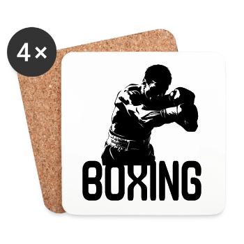 boxing boxer fight kampfsport - Untersetzer (4er-Set) - Weiß - Vorne
