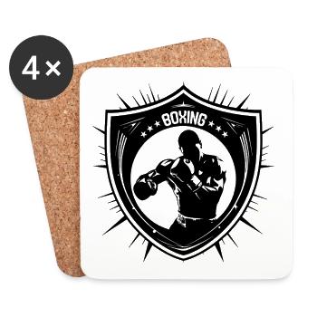 boxing skills knock out - Coasters (set of 4) - white - Front