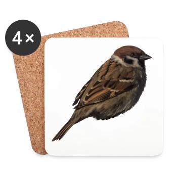 Spatz2 - Untersetzer (4er-Set) - Weiß - Vorne