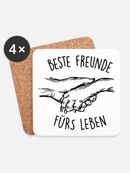 Beste Freunde fürs Leben - Untersetzer (4er-Set) - Weiß