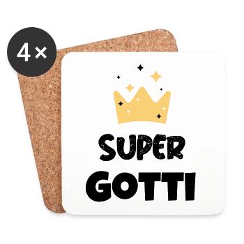 Wältbeschti Gotti Patentante Taufpatin Schweiz - Untersetzer (4er-Set) - Weiß - Vorne