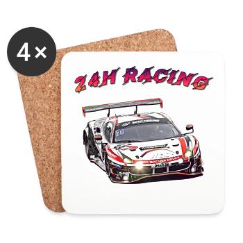 Courses de 24h - Dessous de verre (lot de 4) - blanc - Devant