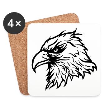 Pygargue à tête blanche cool Aigle - Dessous de verre (lot de 4) - blanc - Devant