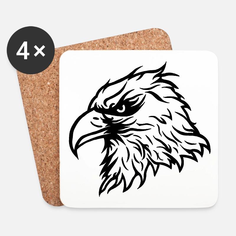 Cooler Weisskopfseeadler Adlerkopf - Untersetzer (4er-Set) - Weiß