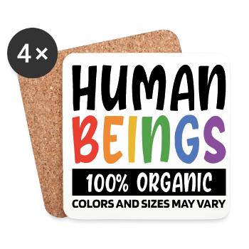 Human Beings 100% Organic Colors And Sizes May Var - Untersetzer (4er-Set) - Weiß - Vorne