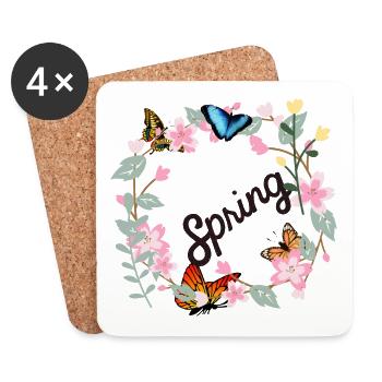 Spring T-Shirt - Coasters (set of 4) - white - Front
