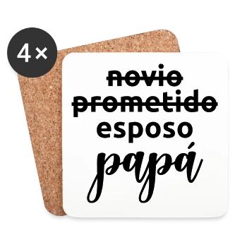 Esposo To Papa Married Men Funny Pregnancy Gift - Dessous de verre (lot de 4) - blanc - Devant