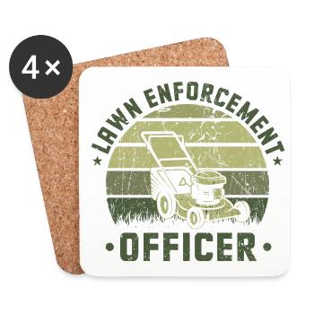 Lawn Enforcement Officer Gardening Gardener Hortic - Untersetzer (4er-Set) - Weiß - Vorne